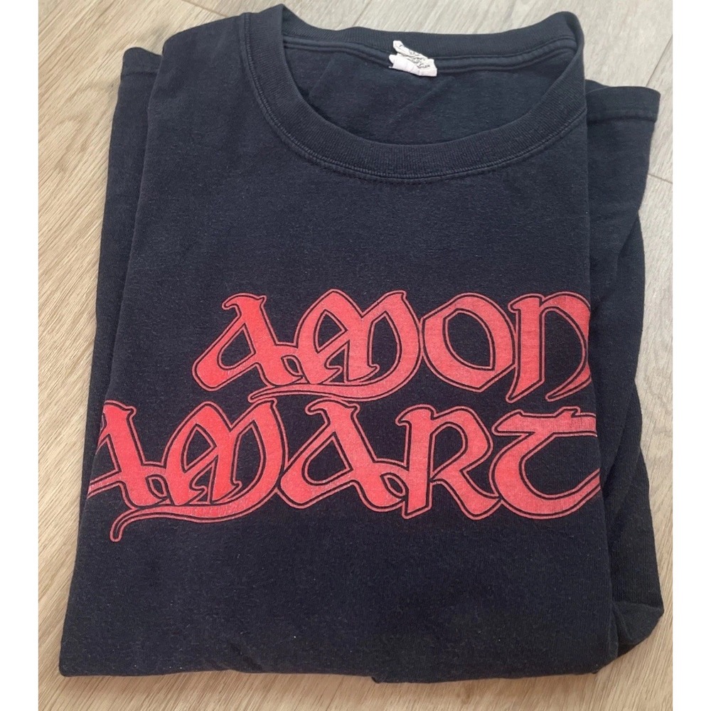 Vintage Amon Amarth Band T-shirts Men's XL Black Red Letters Anvil Tag - Picture 3 of 5